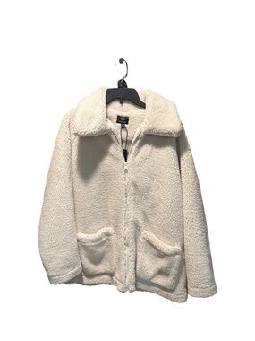 Threadbare Oversized Faux Sherpa Teddy Bear Jacket Cream Size 10 NWT